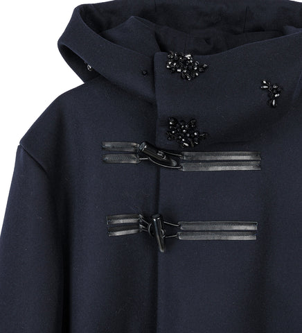 BACK FLAP COCOON DUFFLE COAT NAVY/JET