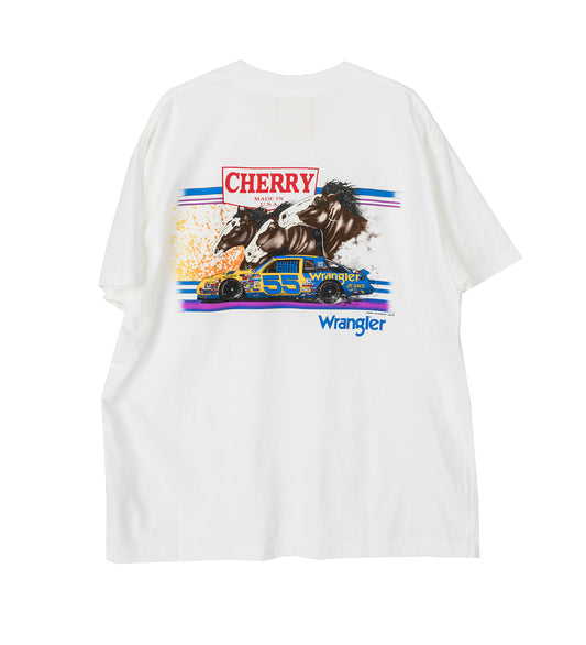 CHERRY LOS ANGELES X WRANGLER HORSE POWER POCKET TEE CREAM