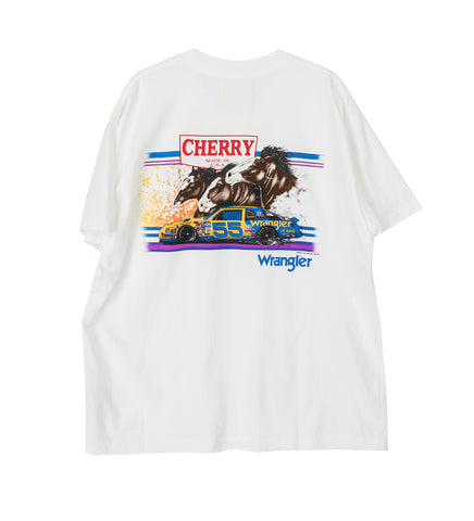 CHERRY LOS ANGELES X WRANGLER HORSE POWER POCKET TEE CREAM