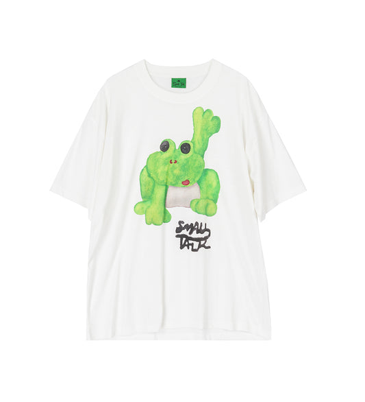 PRINTED TEE WATERCOLOR FROG WHITE