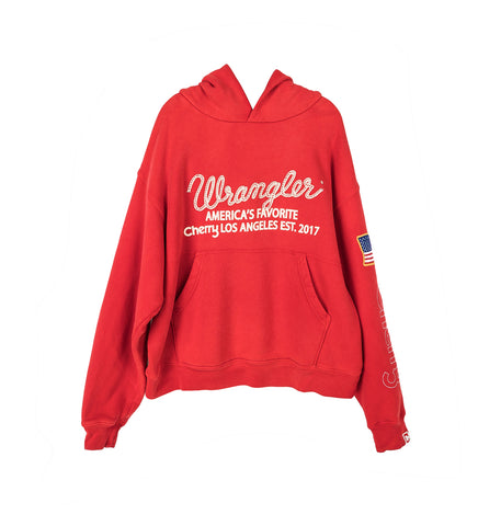 CHERRY LOS ANGELES X WRANGLER HOODIE RED