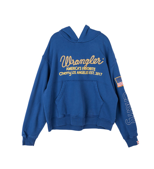 CHERRY LOS ANGELES X WRANGLER HOODIE ROYAL BLUE
