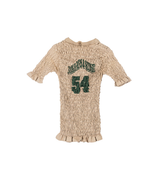 RECONSTITUTED SHIRRED HENLEY T-SHIRT MULTI MEDIUM#2