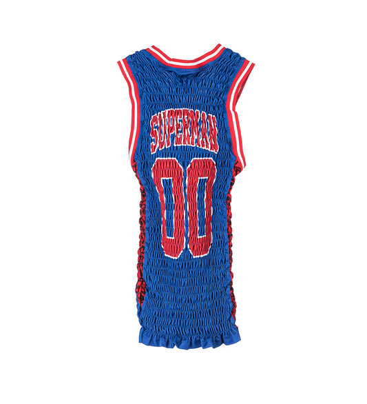 RECONSTITUTED SHIRRED BASKETBALL JERSEY MULTI MEDIUM#2