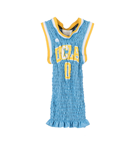 RECONSTITUTED SHIRRED BASKETBALL JERSEY MULTI SMALL