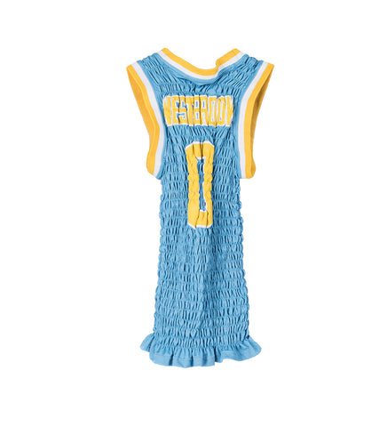 RECONSTITUTED SHIRRED BASKETBALL JERSEY MULTI SMALL