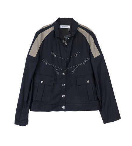 FITZ MILITARY BLAZER D NAVY/SLATE GREY
