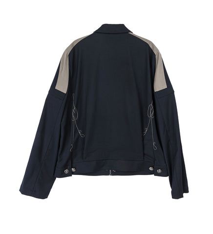 FITZ MILITARY BLAZER D NAVY/SLATE GREY