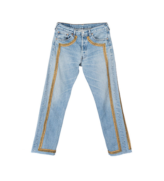 RECONSTITUTED DENIM BULLION JEAN BLUE S