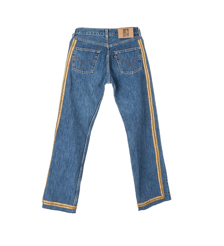 RECONSTITUTED DENIM BULLION JEAN BLUE XS
