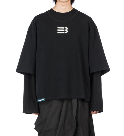 MAYO OVERSIZED GLOBE DOUBLE SLEEVE TEE EUPHORIC BLACK