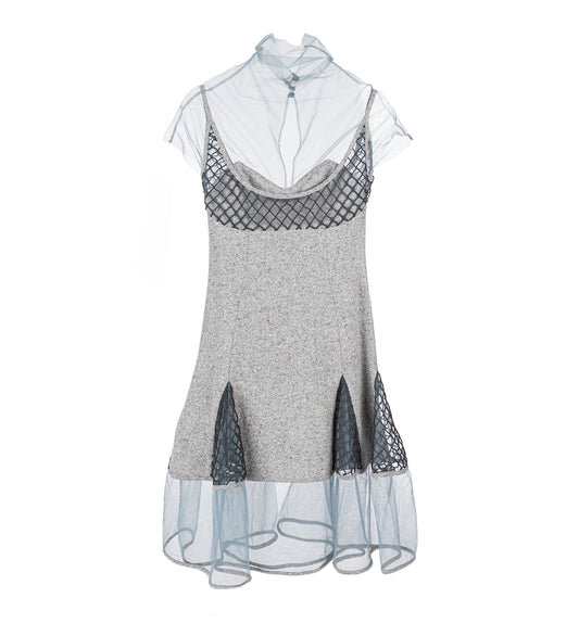 ACKER SHORT SLEEVE DRESS SPECKLED GREY
