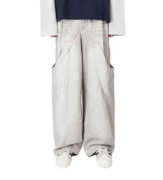 BILLIE BIBS DENIM PANTS RUST STONE
