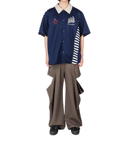 JALEN DRAPE SUITING TROUSERS SHIITAKE BROWN