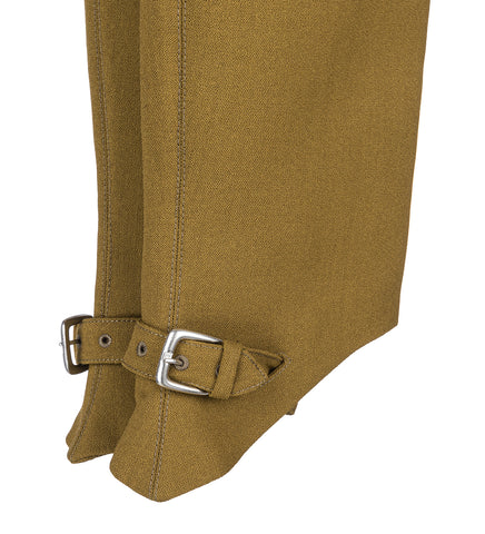 OVERSHOE CHAPS WITH BELT DETAIL OLIVE GREEN