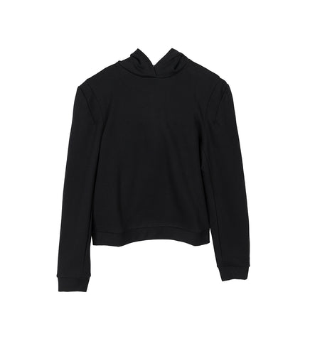 CONSTRUCTED SHOULDER HOODY BLACK