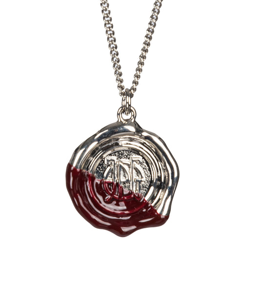 WAX SEAL PENDANT SILVER/BURGANDY