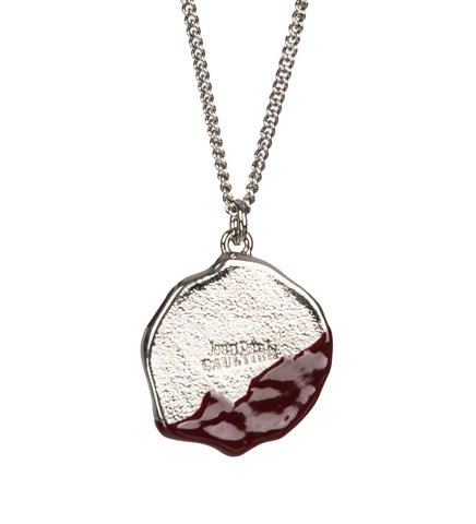 WAX SEAL PENDANT SILVER/BURGANDY