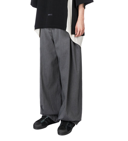 KEVIN PLEATED TROUSERS CHARCOAL GREY