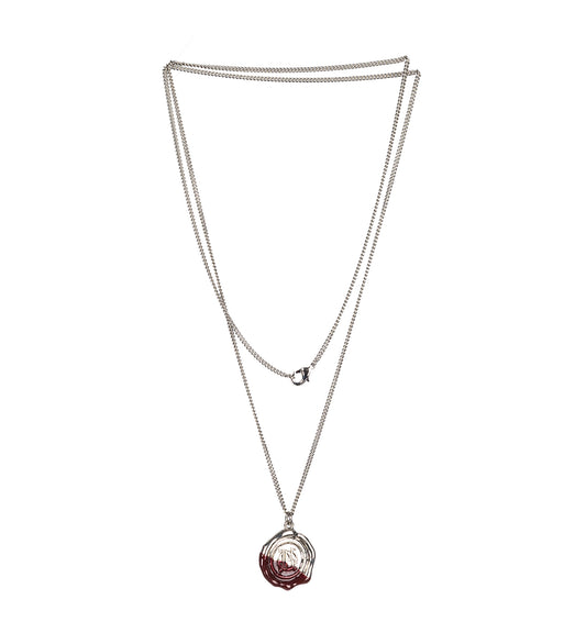 WAX SEAL PENDANT SILVER/BURGANDY