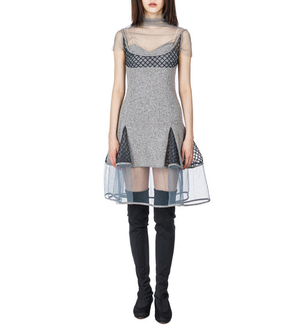 ACKER SHORT SLEEVE DRESS SPECKLED GREY