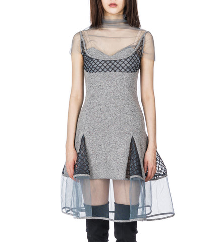 ACKER SHORT SLEEVE DRESS SPECKLED GREY