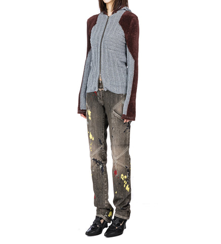 K PAINTED SLIM JEAN WASHED BROWN 