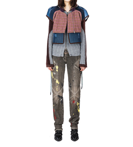 K PAINTED SLIM JEAN WASHED BROWN 