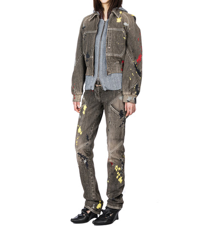 K PAINTED SLIM JEAN WASHED BROWN 