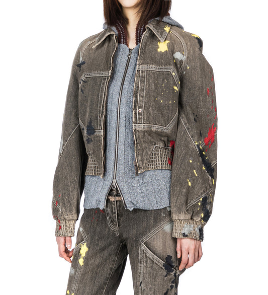 K PAINTED BOMBER JACKET WASHED BROWN