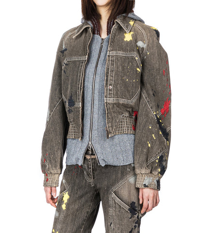 K PAINTED BOMBER JACKET WASHED BROWN