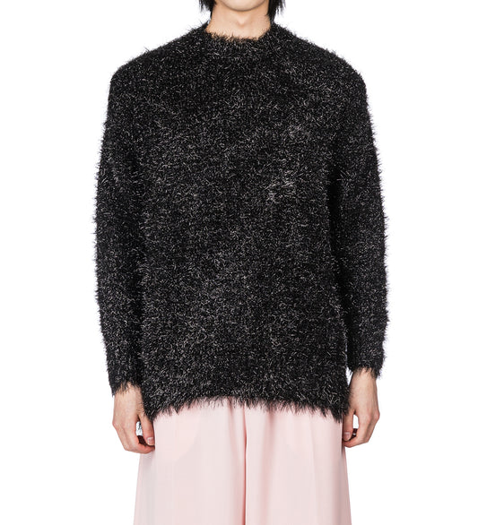 OVERSIZED TINSEL KNIT JUMPER BLACK