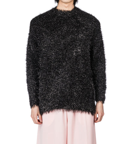 OVERSIZED TINSEL KNIT JUMPER BLACK