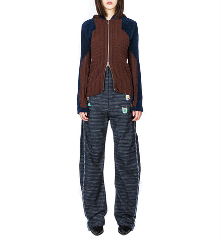 QUIMBY FITTED HOODED KNIT MAHOGANY BROWN