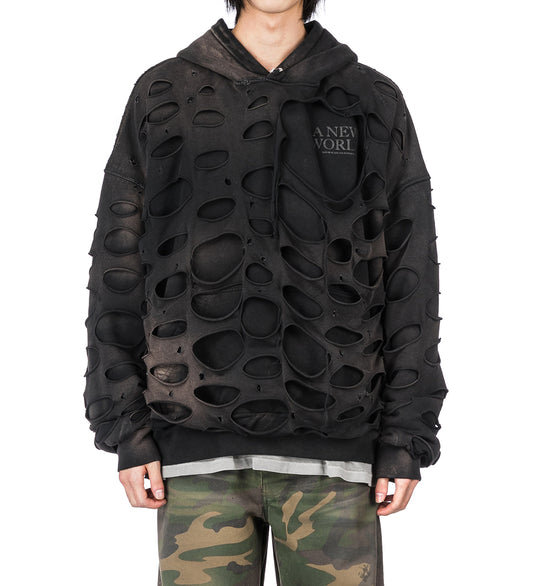 A NEW WORLD HOODIE VINTAGE BLACK