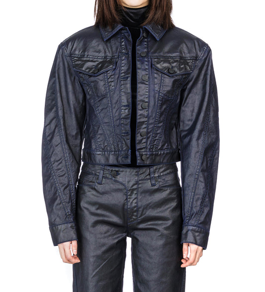 WAXED DENIM JACKET MIDNIGHT BLUE / BLACK