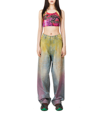 TIE-DYE BAGGY JEANS PASTEL RAINBOW