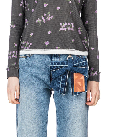 BIG BOW CHARM DARK WASH