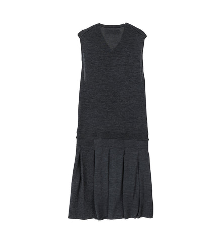 PLEATED SLEEVE DRESS GREY