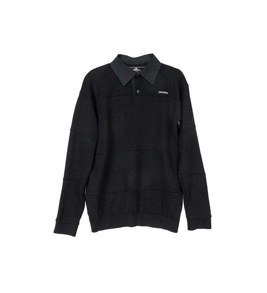 KNITTED RUGBY SWEATER BLACK