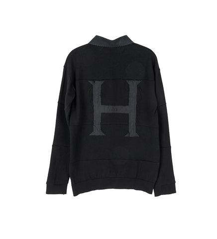 KNITTED RUGBY SWEATER BLACK