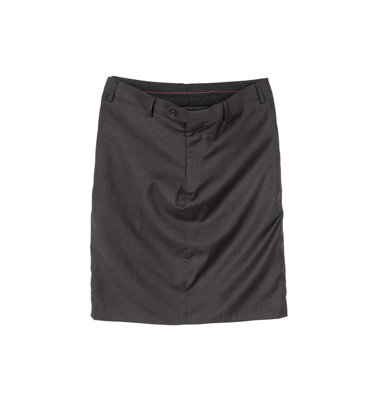 DOUBLE SUIT SKIRT MIDI BROWN/GREY SMALL