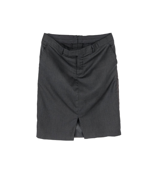 DOUBLE SUIT SKIRT MIDI BROWN/GREY SMALL
