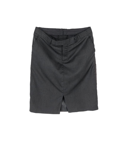 DOUBLE SUIT SKIRT MIDI BROWN/GREY SMALL