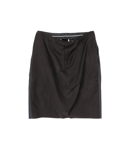 DOUBLE SUIT SKIRT MIDI BROWN/GREY MEDIUM