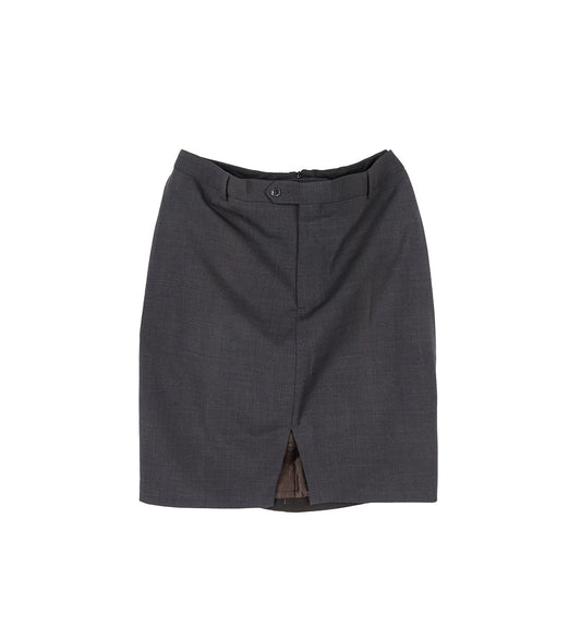 DOUBLE SUIT SKIRT MIDI BROWN/GREY MEDIUM