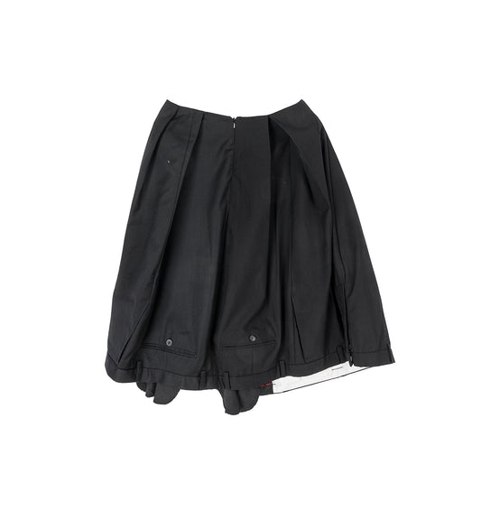 UPSIDE DOWN TROUSER SKIRT WIDE BLACK