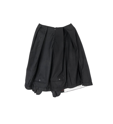 UPSIDE DOWN TROUSER SKIRT WIDE BLACK