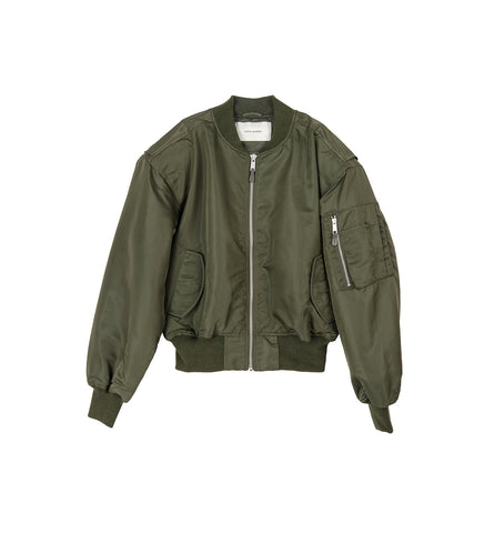 CROPPED BROAD BOMBER KHAKI