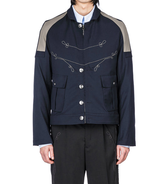 FITZ MILITARY BLAZER D NAVY/SLATE GREY